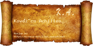 Kovács Achilles névjegykártya