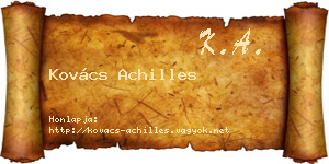Kovács Achilles névjegykártya