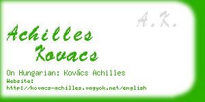 achilles kovacs business card